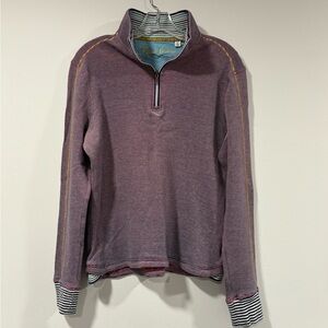 Robert Graham KITSON Quarter Zip Pullover Cotton Knit LARGE L